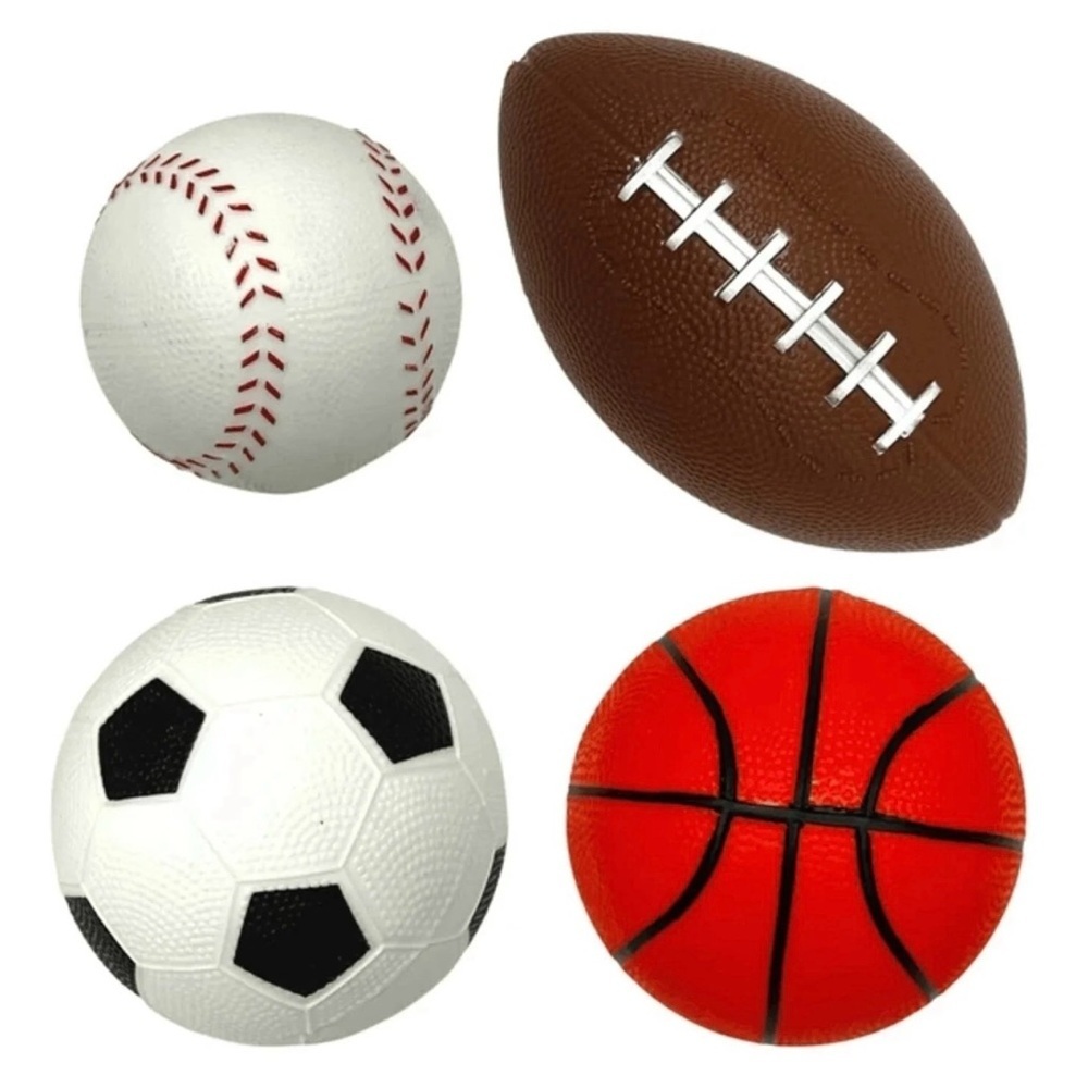 MINI SPORTS BALLS SET- BROWN, WHITE, BLACK - Picture 3 of 6